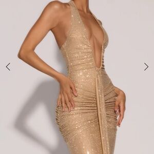 Rosetta Maxi Dress- Gold Sparkle
